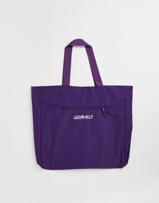 Gramicci packable shell tote bag in purple