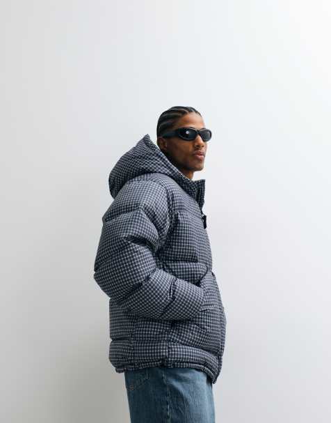 Gramicci padded checked puffer jacket in navy - view 1