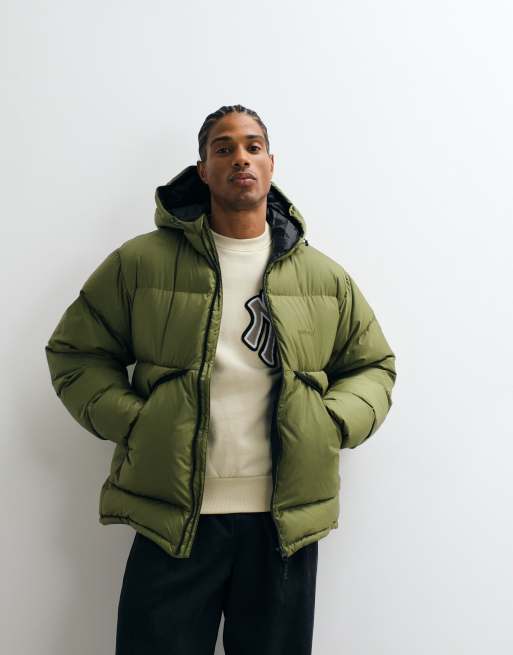 Gramicci padded puffer jacket in olive green, 2 of 5