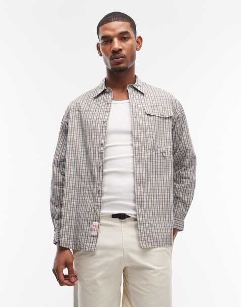 Gramicci poplin checkered millwood long sleeve shirt in multi - view 1
