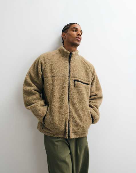 Gramicci reversible borg jacket in beige - view 1