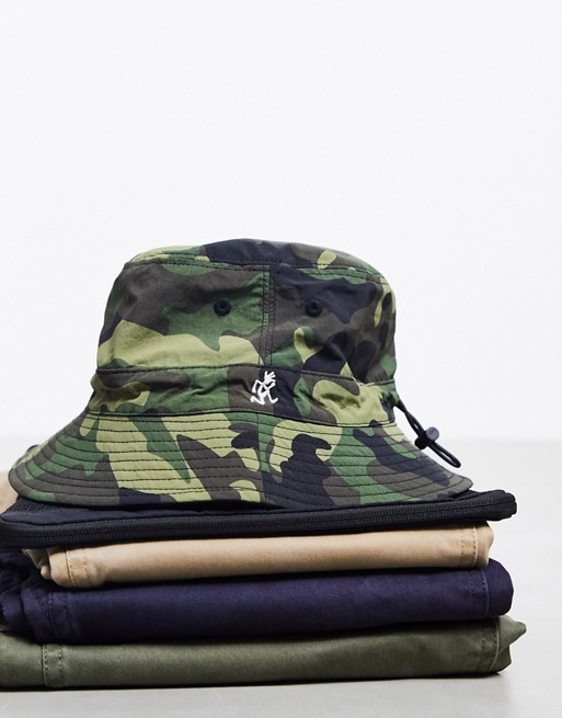 Gramicci reversible shell bucket hat in camo