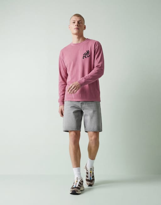 Gramicci running man long sleeve pigment dyed tee with back graphic in red pigment, 9 of 12