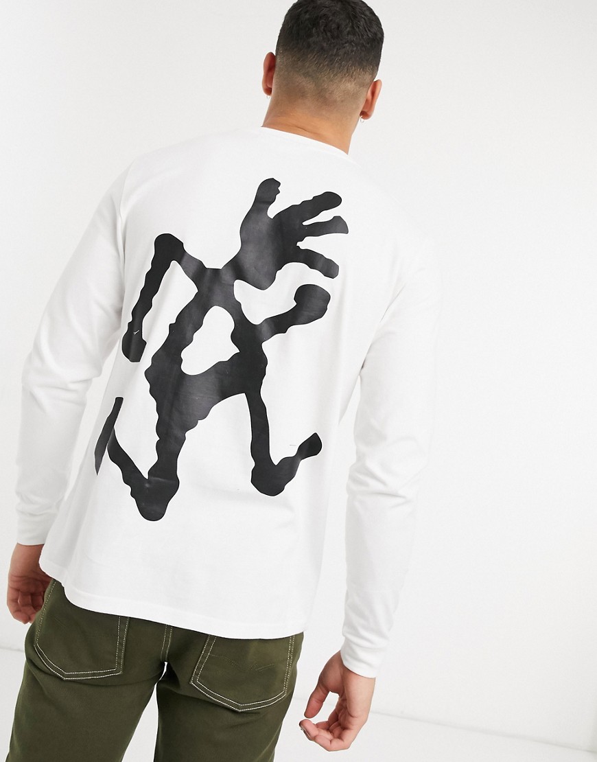 Gramicci - Running man - Shirt met lange mouwen en print in wit