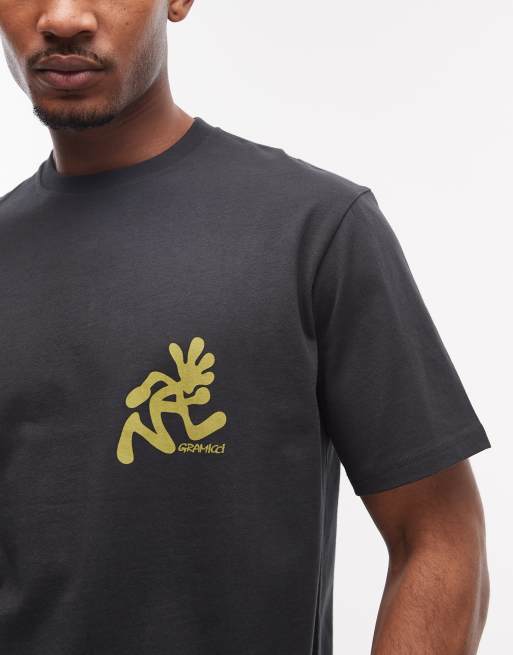 Gramicci – Running Man – Svart t-shirt med korta ärmar och tryck baktill, 5 av 5