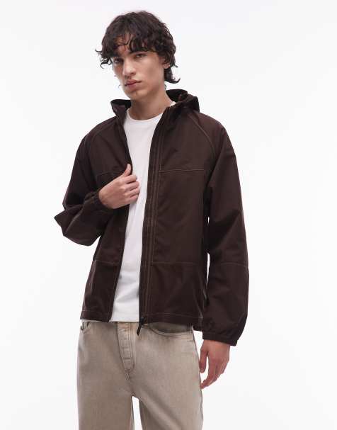Gramicci salem hooded utility jacket in dark brown - view 1