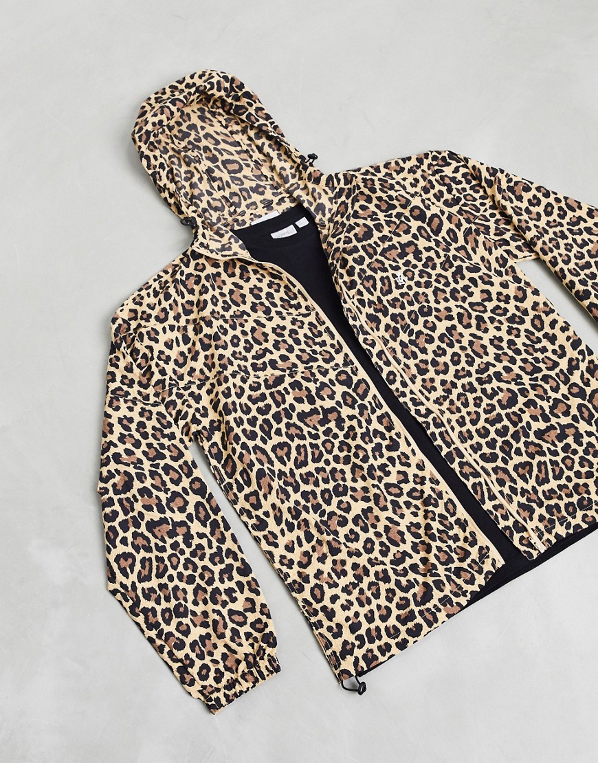 Gramicci shell jacket in leopard print-Multi