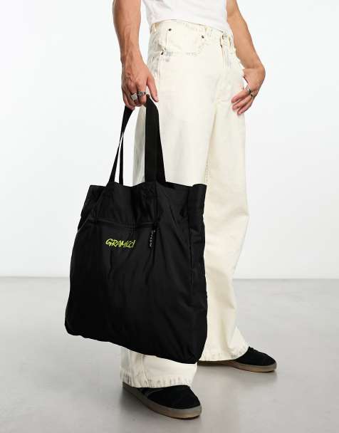 Mens black 2024 canvas tote bag