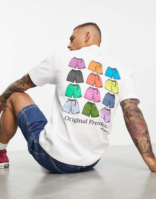 Gramicci – Shorts in Weiß mit Rückenprint