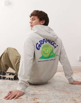 snail graphic hoodie in gray