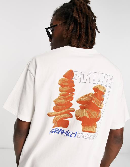 Gramicci Stoneheads Back Print T Shirt In White Asos