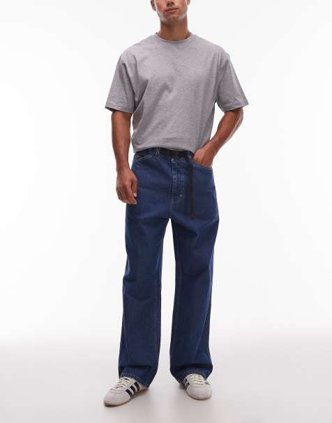 Gramicci stutter loose fit denim jeans in mid blue - view 1