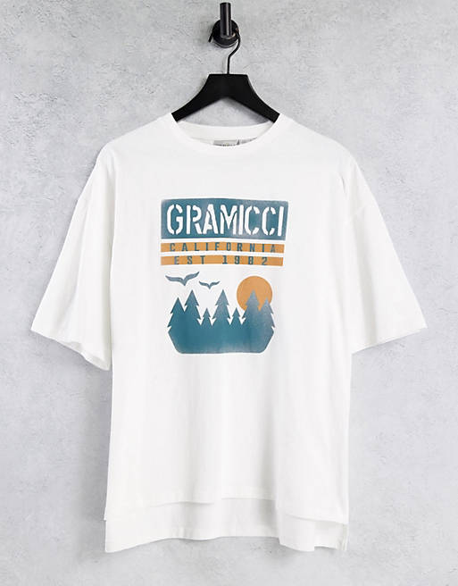 Gramicci sunset slit graphic t-shirt in white