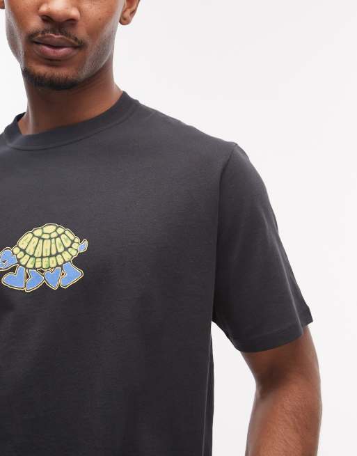 Gramicci – Svart t-shirt med korta ärmar och sköldpaddstryck, 5 av 5