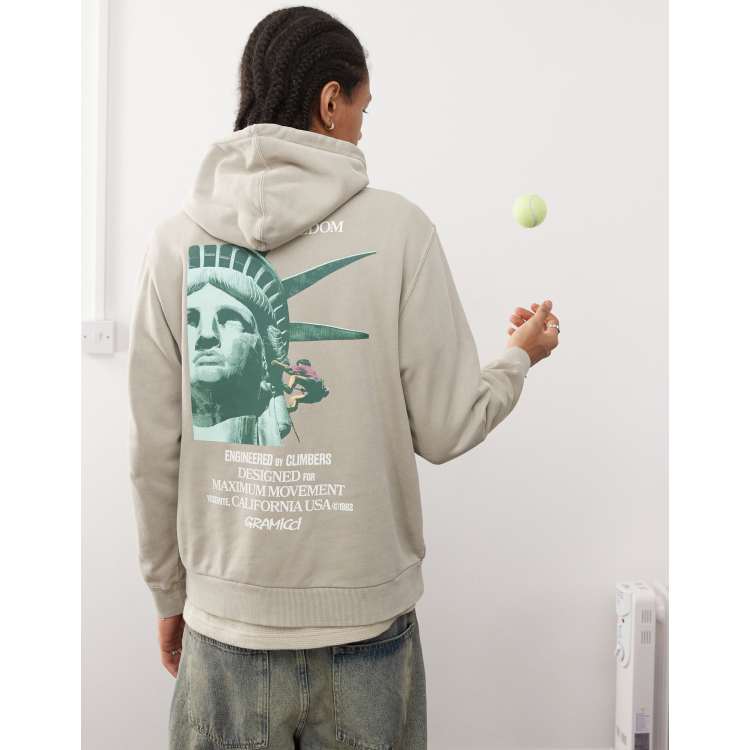 Pull à Capuche STATUS Homme Gris Taille M - Coton, Logo, Occasion Parfait état