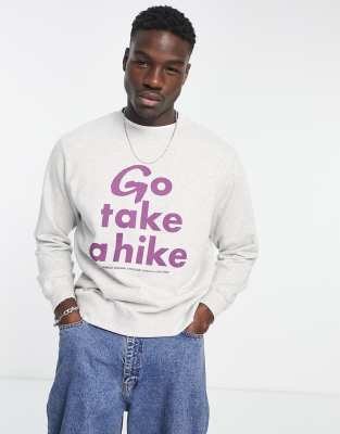 Gramicci - Sweat à inscription Take a hike - Gris