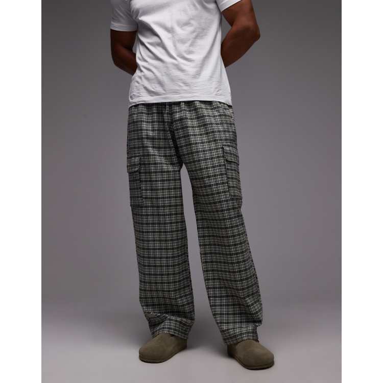 【todayful】Plaid Cargo Pants Amazon.com: Women Cargo Pants Casual High Waist Tapered Straight