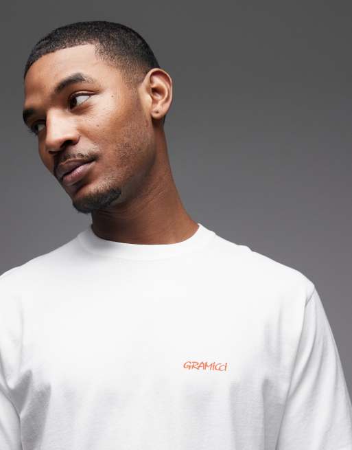 Gramicci - T-shirt a maniche corte bianca con stampa di ghiaccio sul retro, 5 di 5
