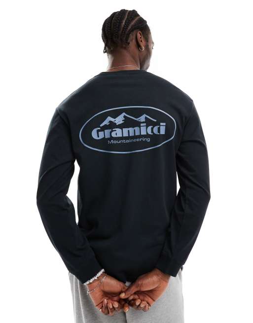 Gramicci - T-shirt manches longues à motif montagne - Noir