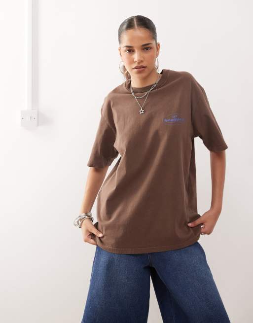 Gramicci - T-shirt marrone con grafica "Climbing Equipment", 3 di 4