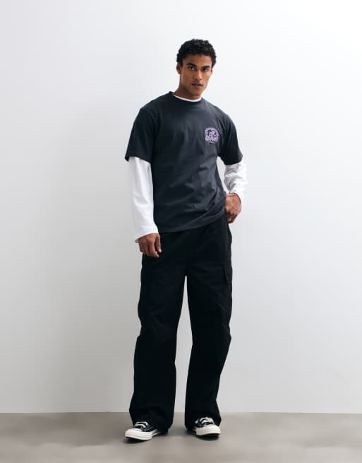 Gramicci t-shirt med kort ärm och ryggtryck i svart, 2 av 5