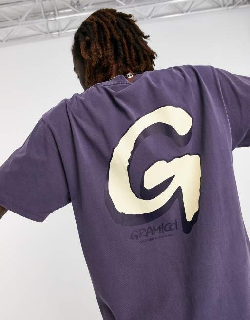 Gramicci - T-shirt met grote G-logoprint op de achterkant in marineblauw