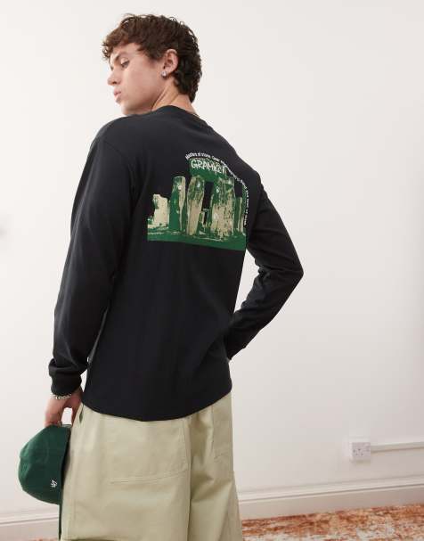 Gramicci - T-shirt met lange mouwen en Stonehenge-print in zwart - view 1