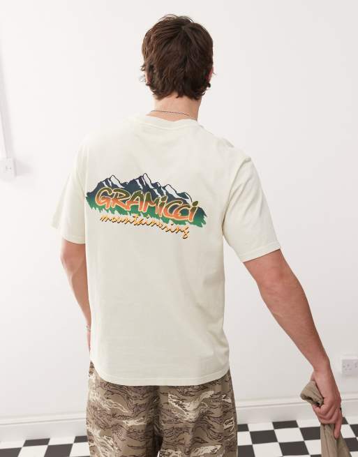 Gramicci – T-shirt w kolorze naturalnym z nadrukiem gór, 3 z 4