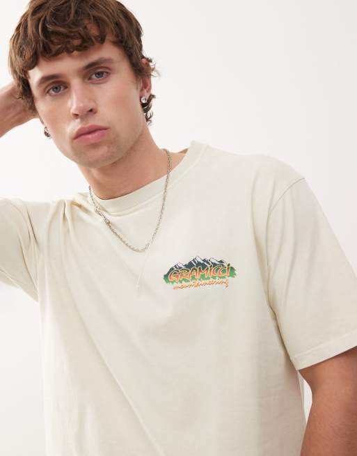 Gramicci – T-shirt w kolorze naturalnym z nadrukiem gór, 4 z 4