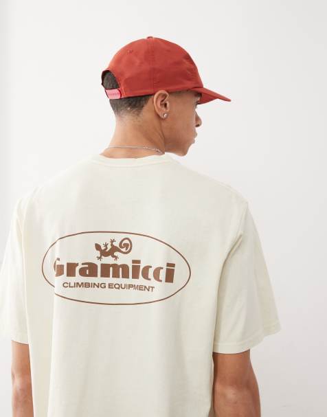 Gramicci climbing equipment graphic t-shirt in natural