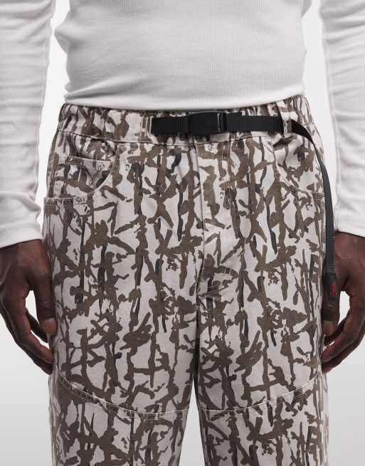 Gramicci - Taos - Canvas broek met patroon in grijs riet, deel van co-ord set, 4 van 5