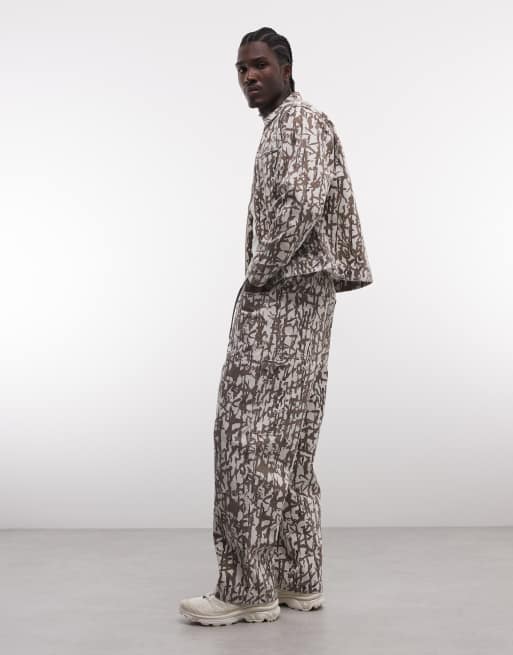Gramicci taos patterned canvas pants in grey reed (part of a set), 3 of 5