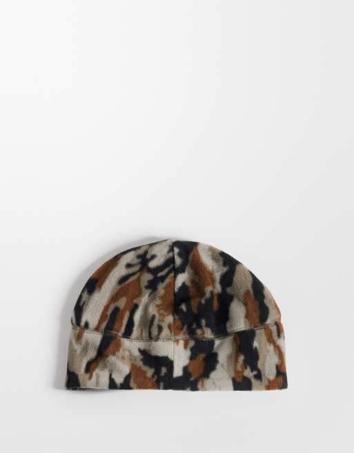 Gramicci thermal fleece camo beanie in multi, 3 of 3