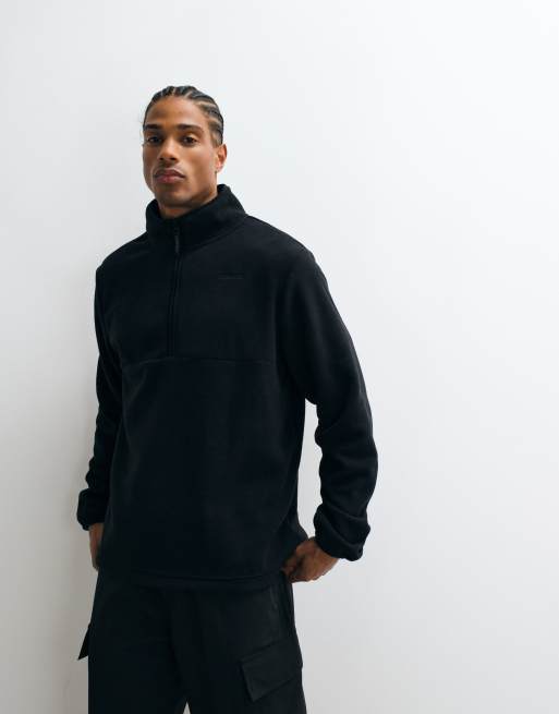 Gramicci thermal fleece quarter zip sweatshirt in black, 2 of 5