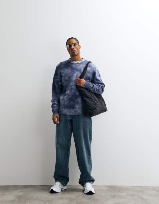 Gramicci tie dye knitted jumper in blue, 3 of 5