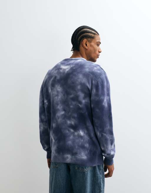 Gramicci tie dye knitted sweatshirt in blue, 4 of 5