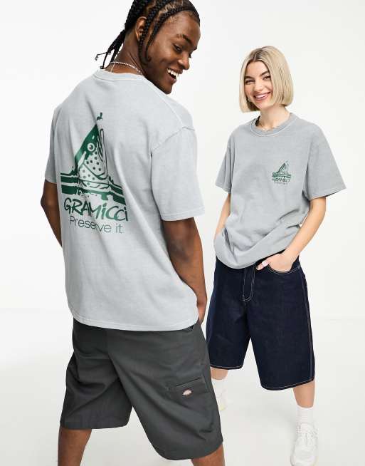 Gramicci - Trout - T-shirt met forelprint in grijs