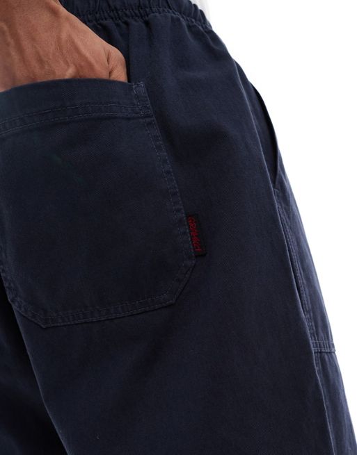 Gramicci unisex cotton loose tapered ridge pants in navy