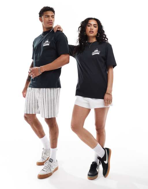 Gramicci unisex cotton t-shirt with mountain graphic in black, 2 of 4