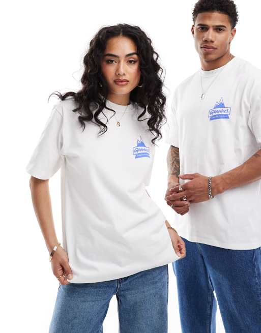 Gramicci - Unisex - Hvid t-shirt med bjerggrafik i bomuld, 4 af 4