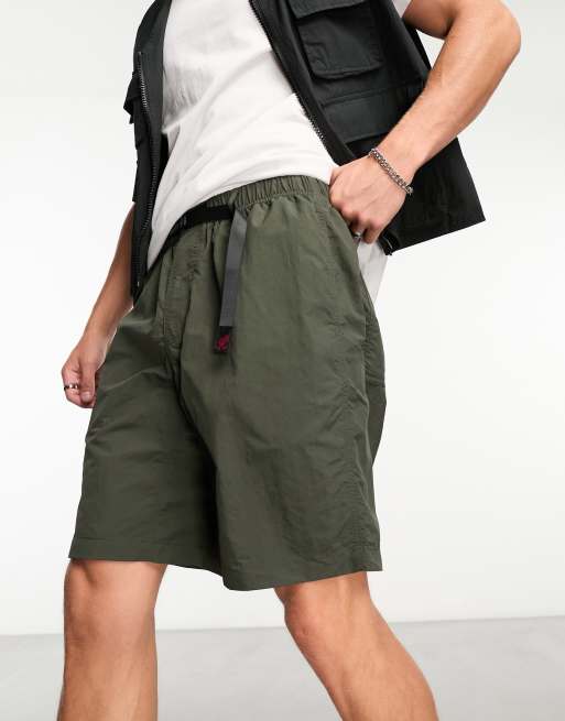 Gramicci – Verstaubare Nylon-Shorts in Khaki mit lockerem Schnitt
