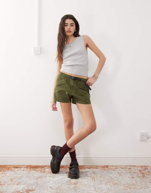 Gramicci very short shorts in green, 3 of 5