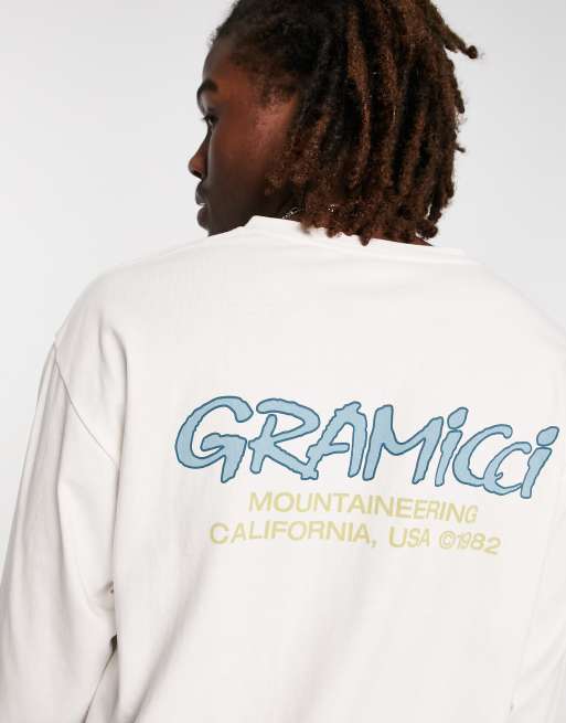 Gramicci – Vit långärmad topp med mountaineering-tryck baktill, 4 av 4