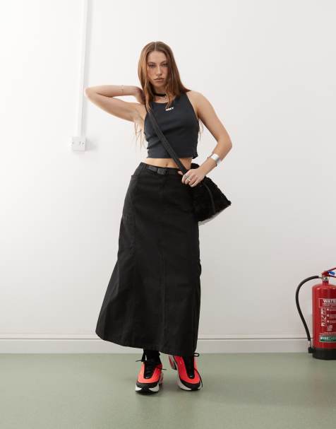 Gramicci voyager midi skirt in black  - view 1
