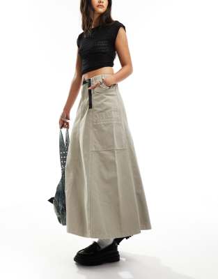 Gramicci Voyager midi skirt in pigment oat