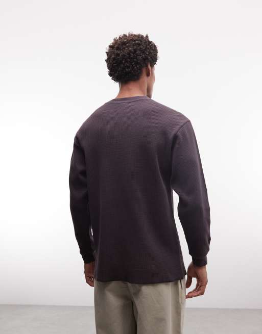Gramicci waffle sweatshirt in black, 4 of 5