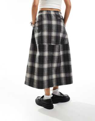Gramicci Wool Paneled Midi Skirt In Black