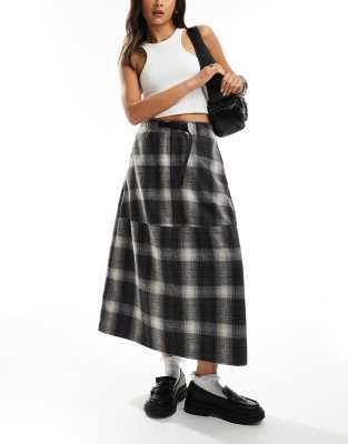 Gramicci wool panelled midi skirt in shadow