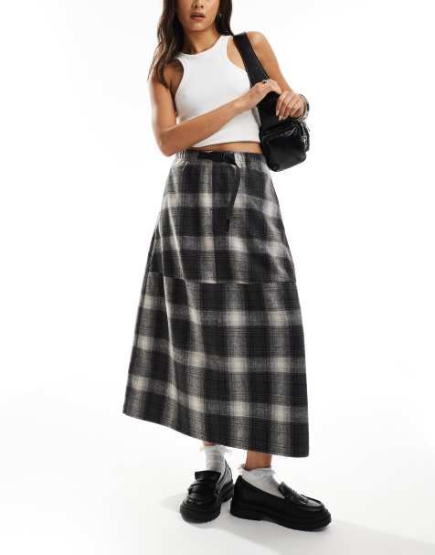 Gramicci wool panelled midi skirt in shadow - view 1