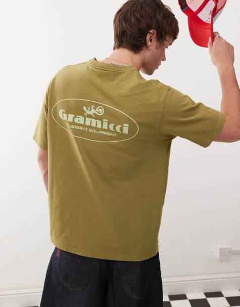 Gramicci climbing equipment graphic t-shirt in green